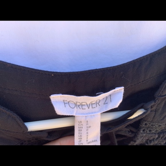 Forever 21 Black Boho long sleeve top size small - Picture 3 of 3